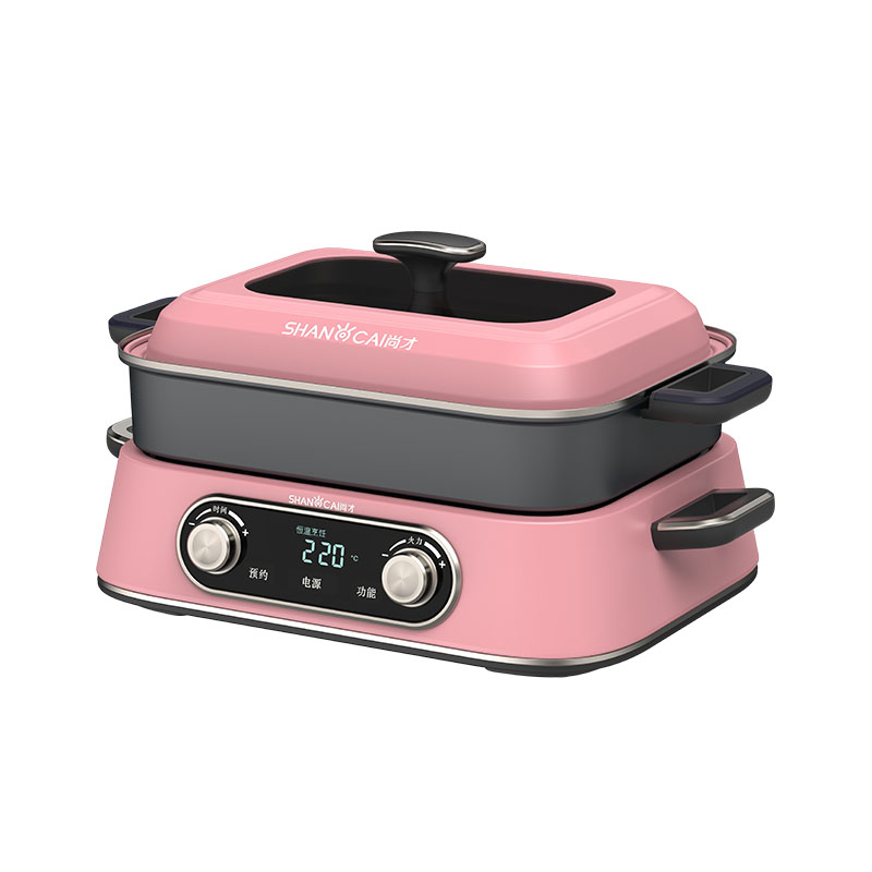 Square Multifunctional Titanium Pot (Cherry Pink)